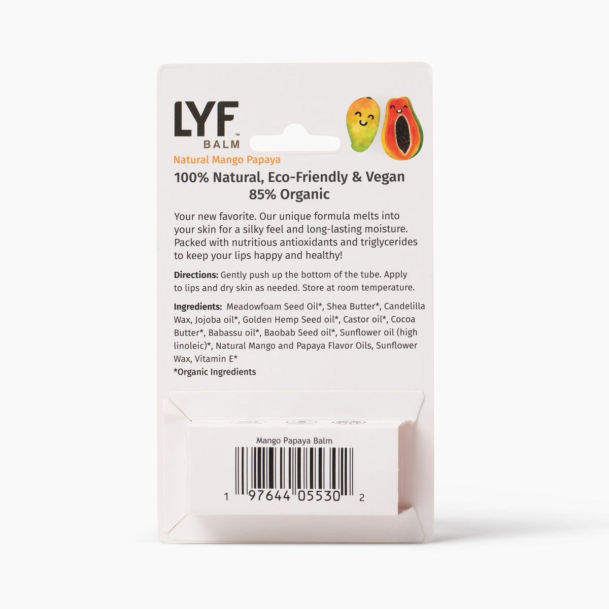 LYF Balm - World's Best 100% Natural Vegan Lip Balm - Mango Papaya