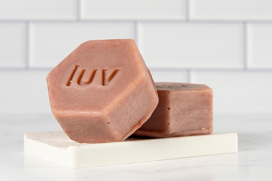 LuvSoap Hexagons 3-Pack - Red - Light Floral Blend of Geranium, Bergamot, and Grapefruit - Moroccan Red Clay