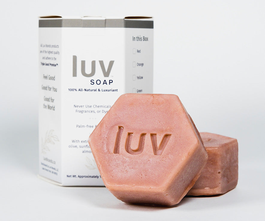 LuvSoap Hexagons 3-Pack - Red - Light Floral Blend of Geranium, Bergamot, and Grapefruit - Moroccan Red Clay