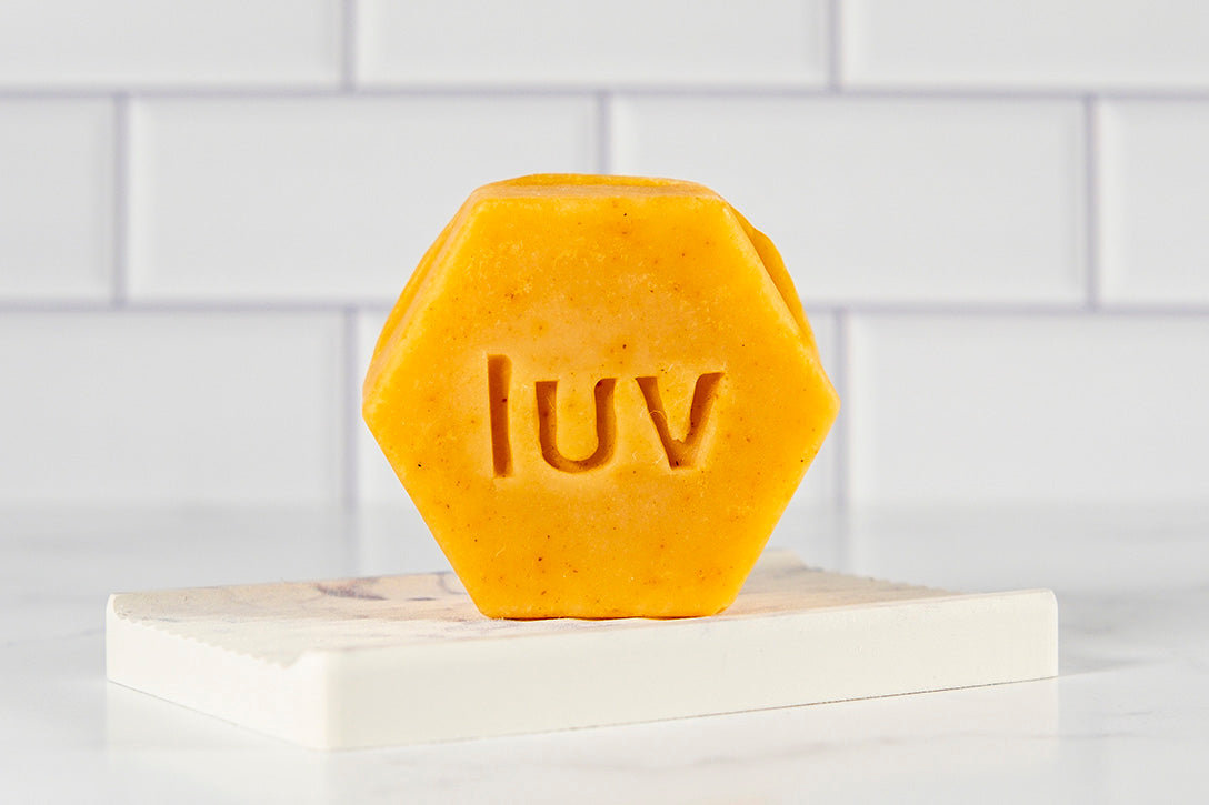 LuvSoap Hexagons 3-Pack - Orange - Soothing Citrus Oils Blend - Nourishing Orange Carrot Powder