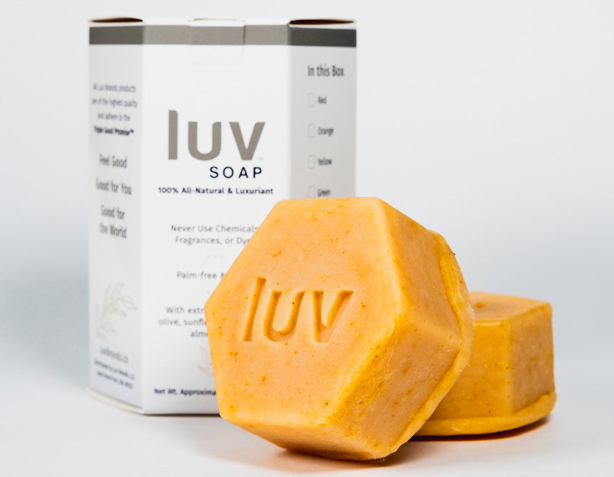 LuvSoap Hexagons 3-Pack - Orange - Soothing Citrus Oils Blend - Nourishing Orange Carrot Powder