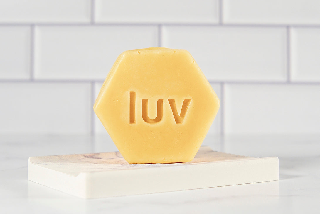 LuvSoap Hexagons 3-Pack - Yellow - Bright Elixir of Lemongrass & Juniper Berry - Yellow Kaolin Clay