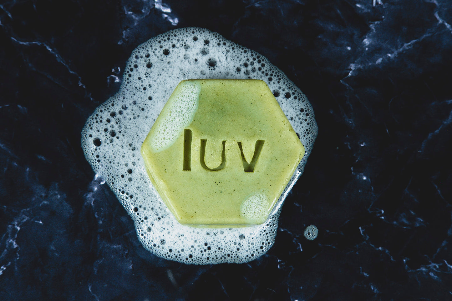 LuvSoap Hexagons 3-Pack - Yellow, Green, Blue (lemongrass and juniper with yellow kaolin clay; cedar blend with French green clay; peppermint and rosemary with indigo)