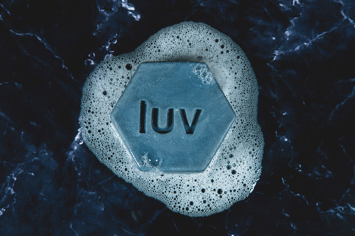 LuvSoap Hexagons 3-Pack - Blue - Refreshing Peppermint and Rosemary - Natural Indigo and Activated Charcoal