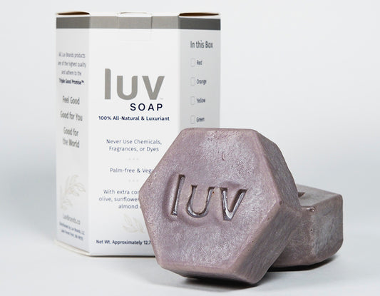 LuvSoap Hexagons 3-Pack - Purple - Lavender Blend with Grapefruit and Passionfruit Seed (Maracuja) - Natural Indigo and Moroccan Red Clay