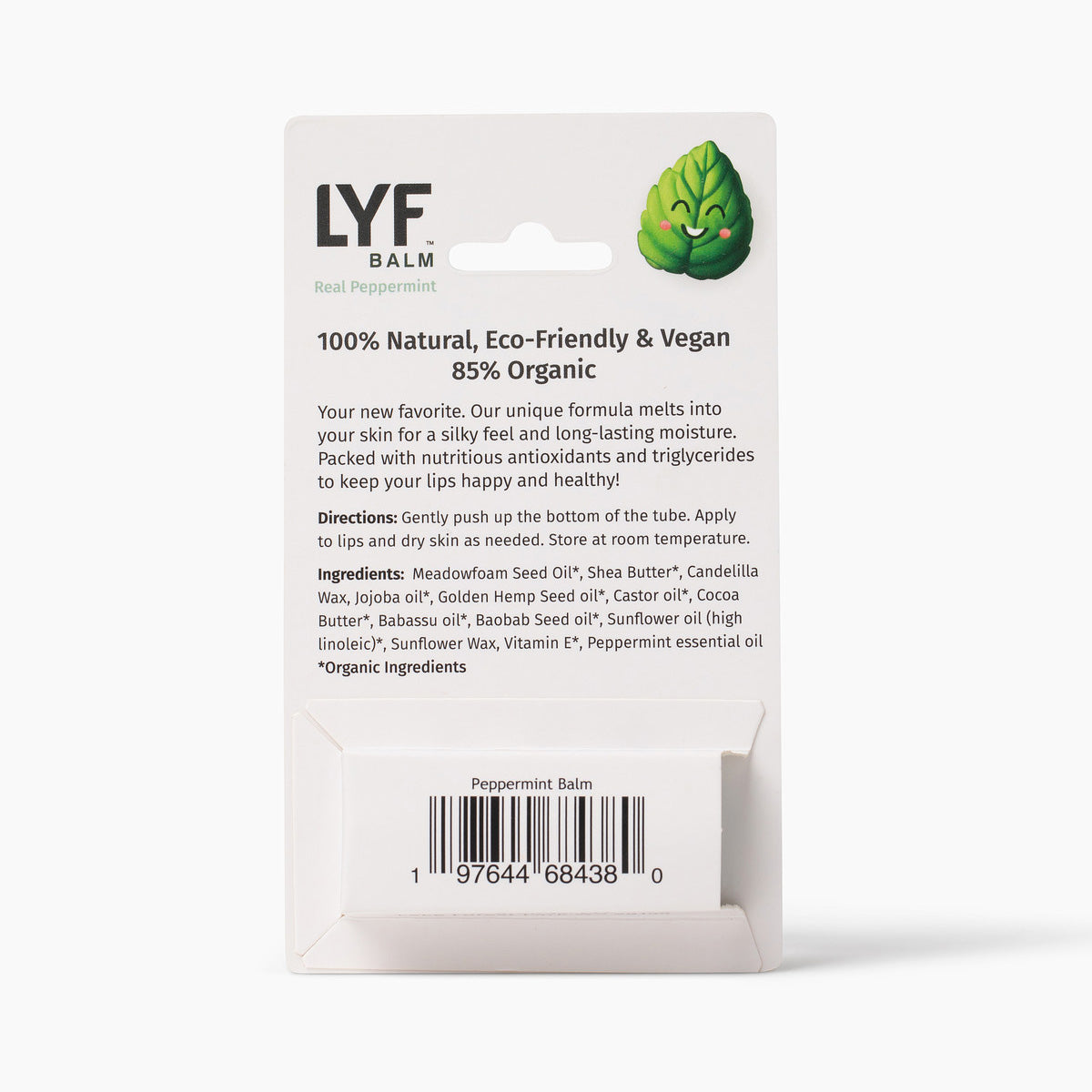 LYF Balm - World's Best 100% Natural Vegan Lip Balm - Peppermint