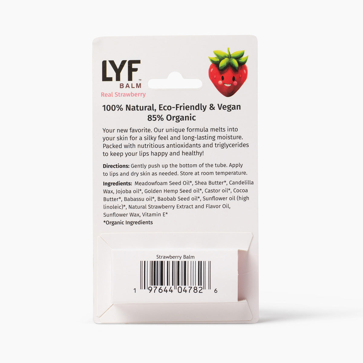 LYF Balm - World's Best 100% Natural Vegan Lip Balm - Strawberry