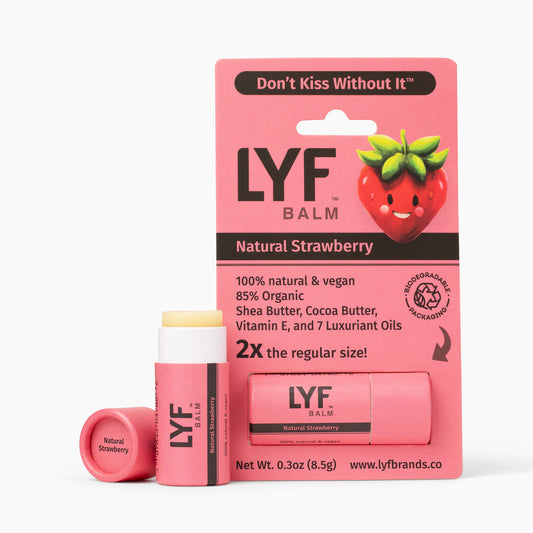 LYF Balm - World's Best 100% Natural Vegan Lip Balm - Strawberry