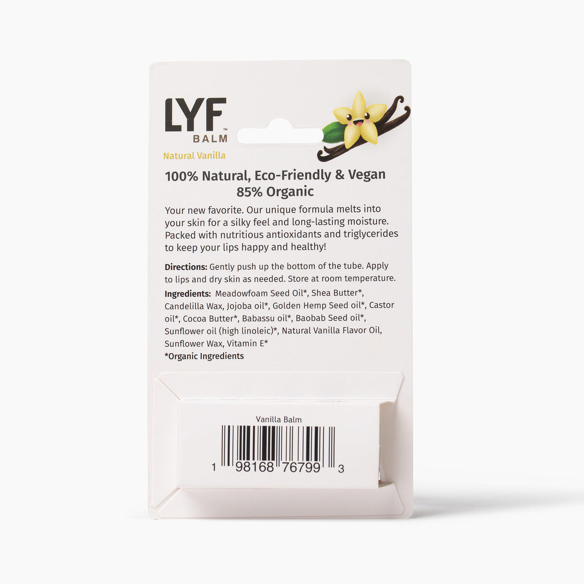 LYF Balm - World's Best 100% Natural Vegan Lip Balm - Vanilla